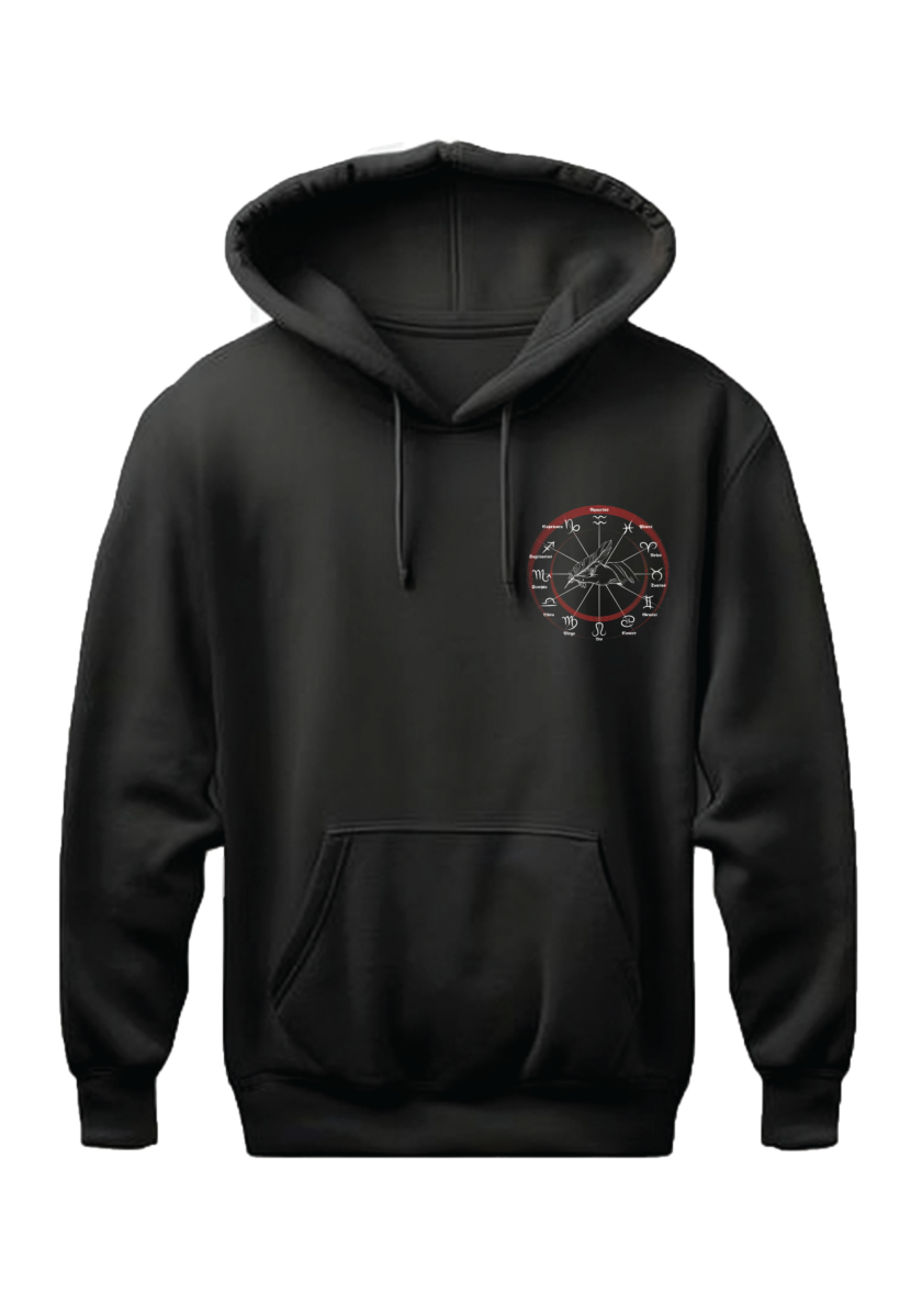 Printed Black Hoodie For The Winter