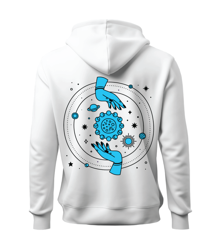 Printed White Hoodie For The Winter - Image 2