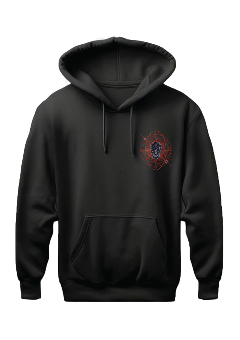 Printed Black Hoodie For The Winter