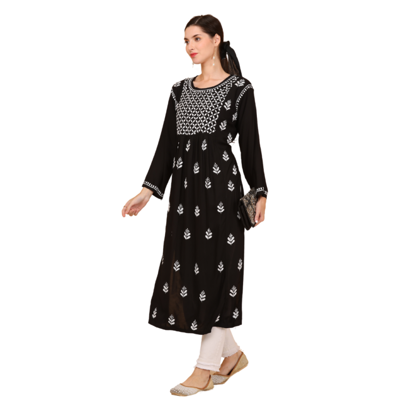 Long Chikankari kurti - Image 4
