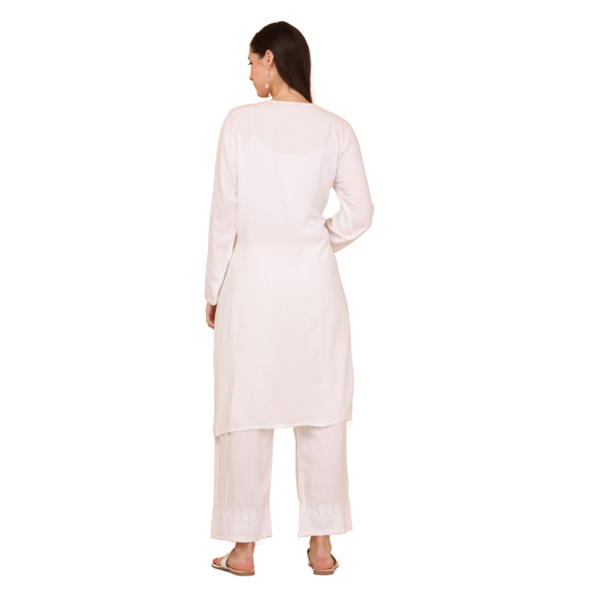 Long Chikankari kurti - Image 2