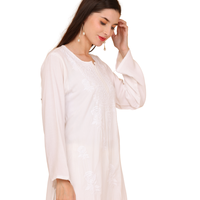 Long Chikankari kurti - Image 4