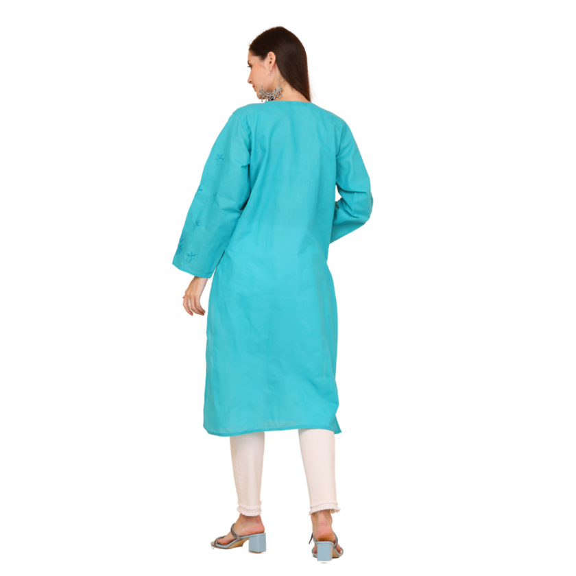 Long Chikankari Women Kurti - Image 2