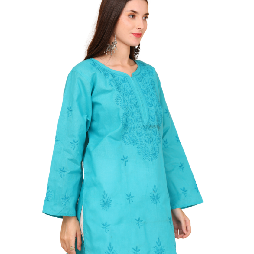 Long Chikankari Women Kurti - Image 4