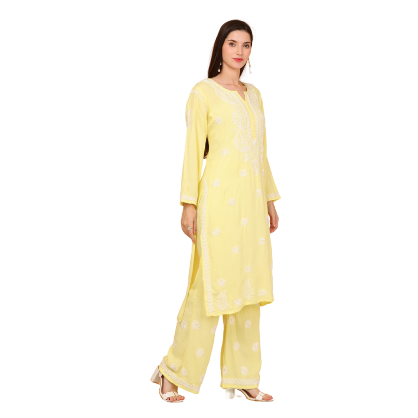 Long Chikankari kurti - Image 4