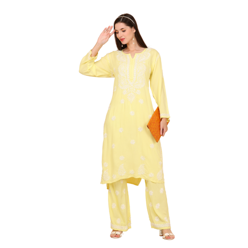 Long Chikankari kurti - Image 5