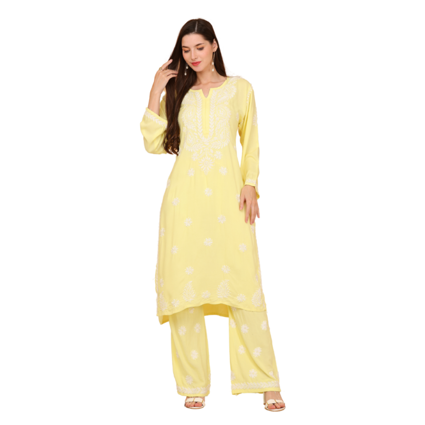 Long Chikankari kurti - Image 2